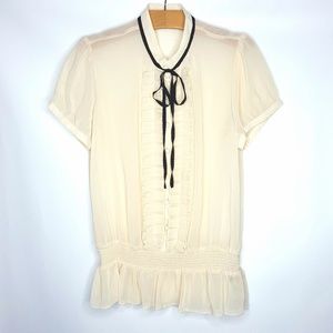Cream Sheer Blouse Sz Small XXI  Forever 21